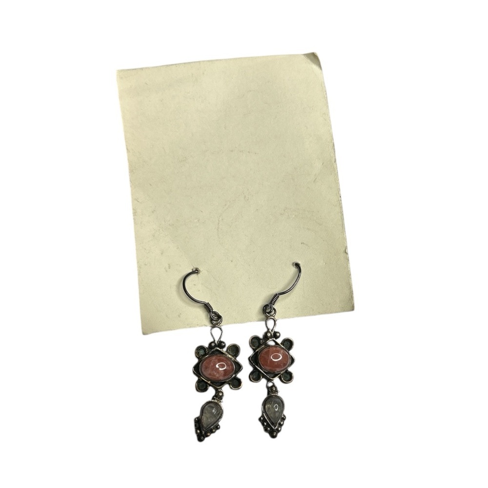 Vintage Elegant Black and Rose Gold Dangle Earrings